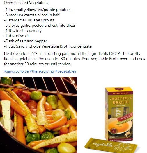 Herb infused Savory Choice broth packet ideal for marinades