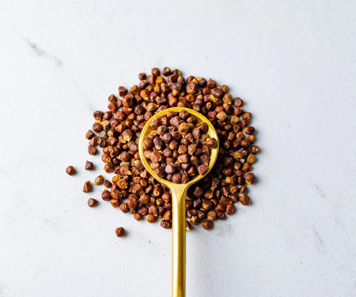Savory Spice Grains of Paradise closeup highlights warm floral notes for finishing.