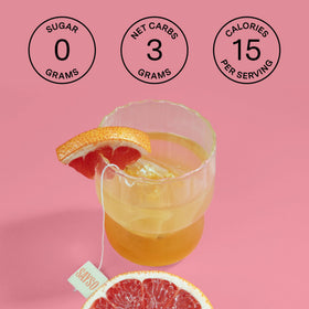 SAYSO Cardamom Paloma mocktail option highlighting alcohol-free flavor.