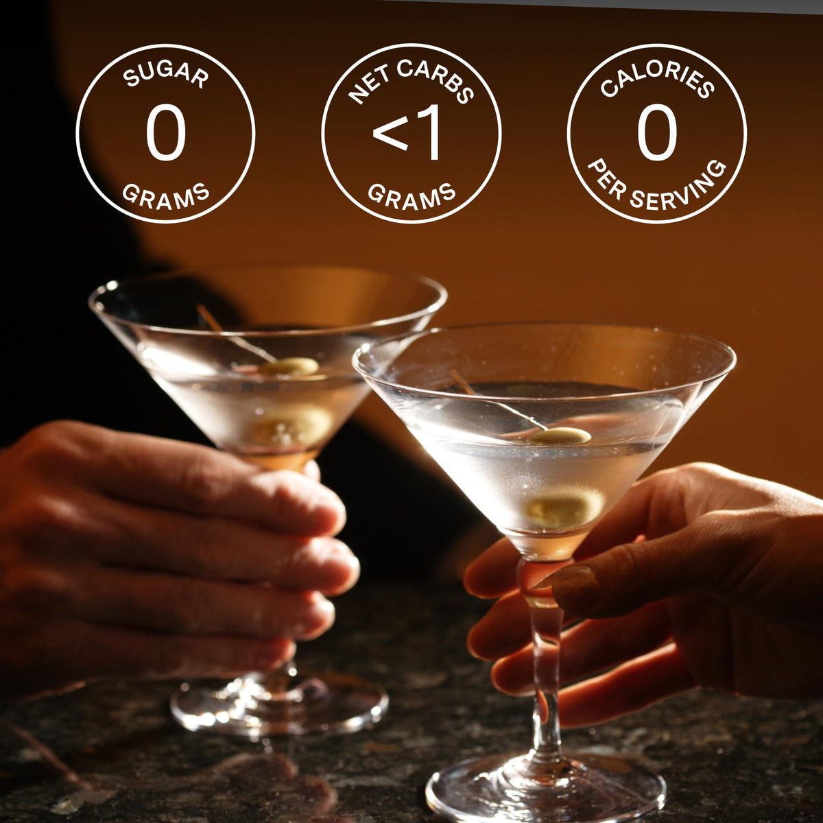 SAYSO Dirty Martini Sticks in a chilled glass showing versatile flavor