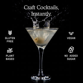 SAYSO Dirty Martini Sticks pour into a glass for a crisp finish