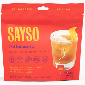 SaySO Old Fashioned tea bag box shows premium ingredients for quality brewing.