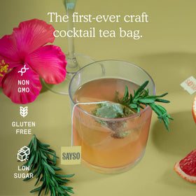 SaySO packaging featuring organic honey rosemary ingredients for premium at-home drinks
