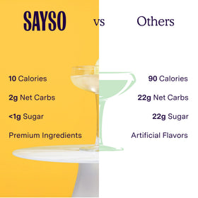 SaySO Skinny Margarita ingredients list emphasizing no artificial additives
