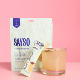 SaySO Skinny Margarita stick poured with water for a quick cocktail