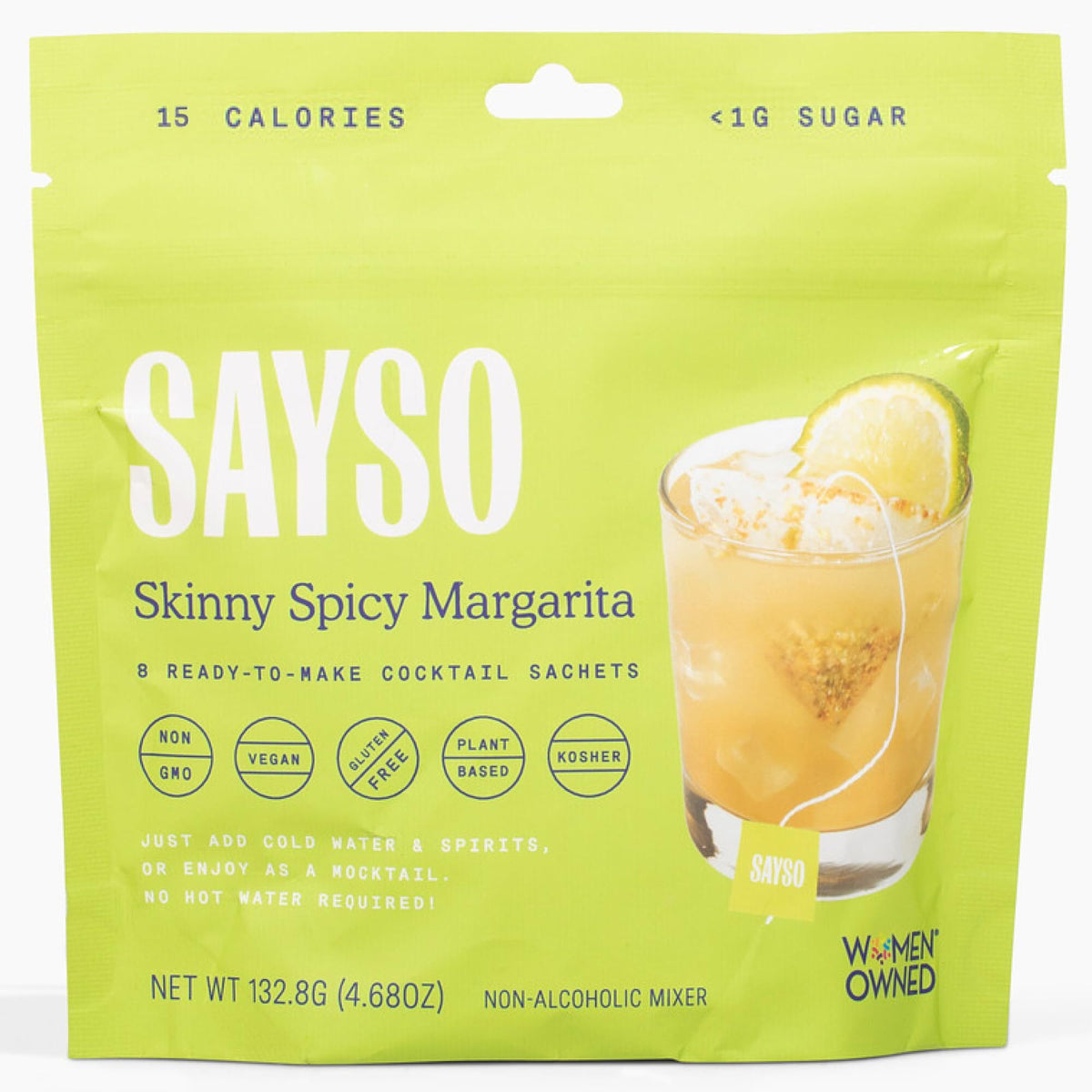 SAYSO Skinny Spicy Margarita tea bag pack for quick cocktails