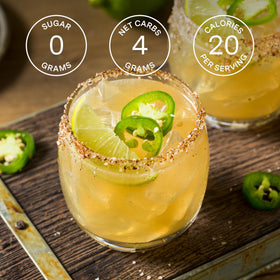 SAYSO tea bag steep 3 minutes in water or spirits for fast margarita flavor
