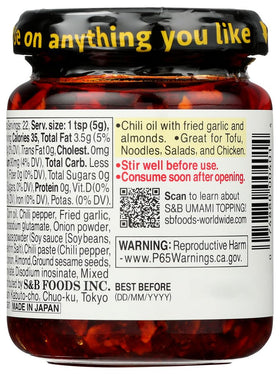 S&B chili oil with crunchy garlic enhances a stir-fry