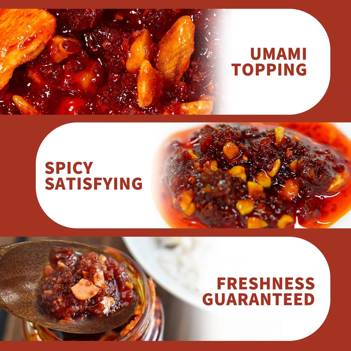 S&B Crunchy Garlic Chili Oil six-pack view showcases resealable jars.