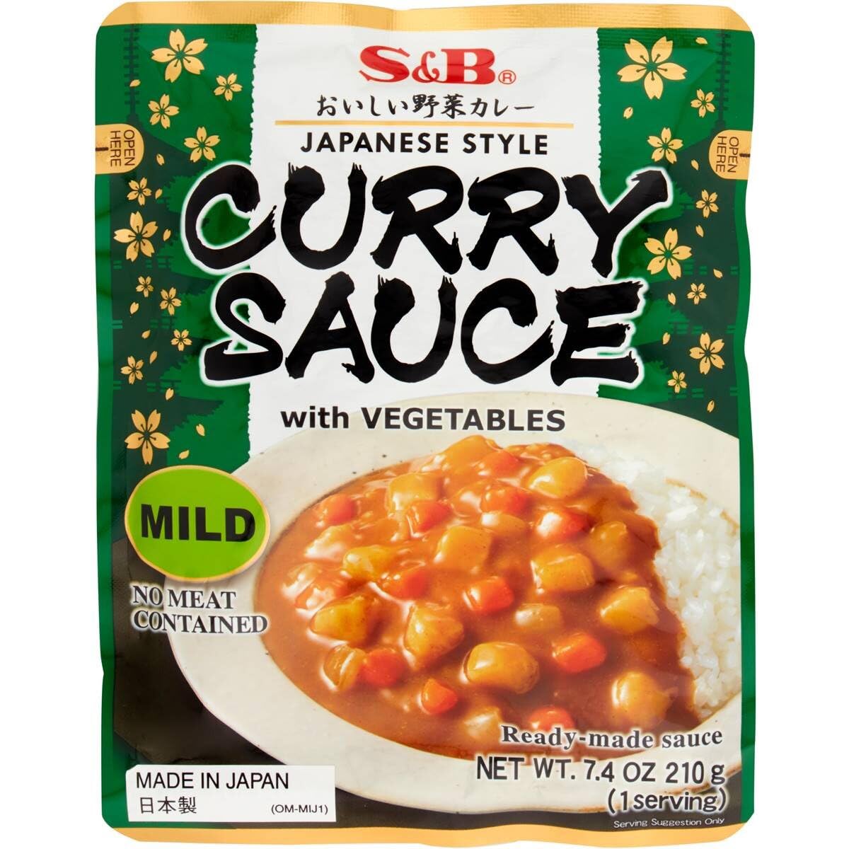 S&B Curry Sauce with Vegetables Mild front label for quick weeknight meals.