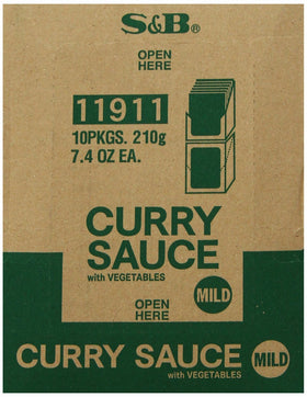 S&B curry sauce with vegetables mild contains potato, carrot, onion for hearty meals.