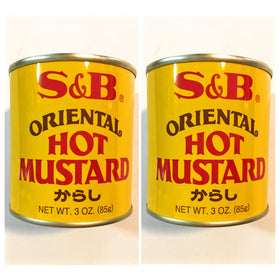S&B Oriental Hot Mustard jar, two-pack, ready for dipping and grilling with bold, tangy heat.