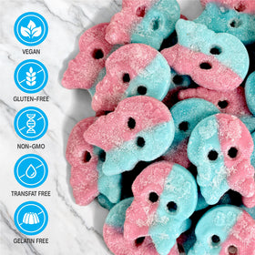 Close-up of Dizzy Skulls texture showing chewy bite