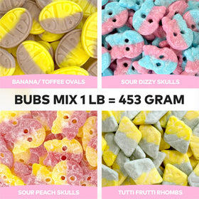 Scandylicious Bubs Swedish Candy Mix sour dizzy skulls, bold tang for snacking