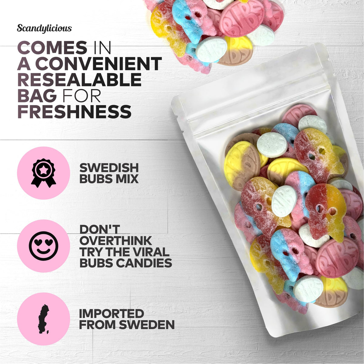 Scandylicious Bubs Swedish Candy Mix assorted candies ready for sharing
