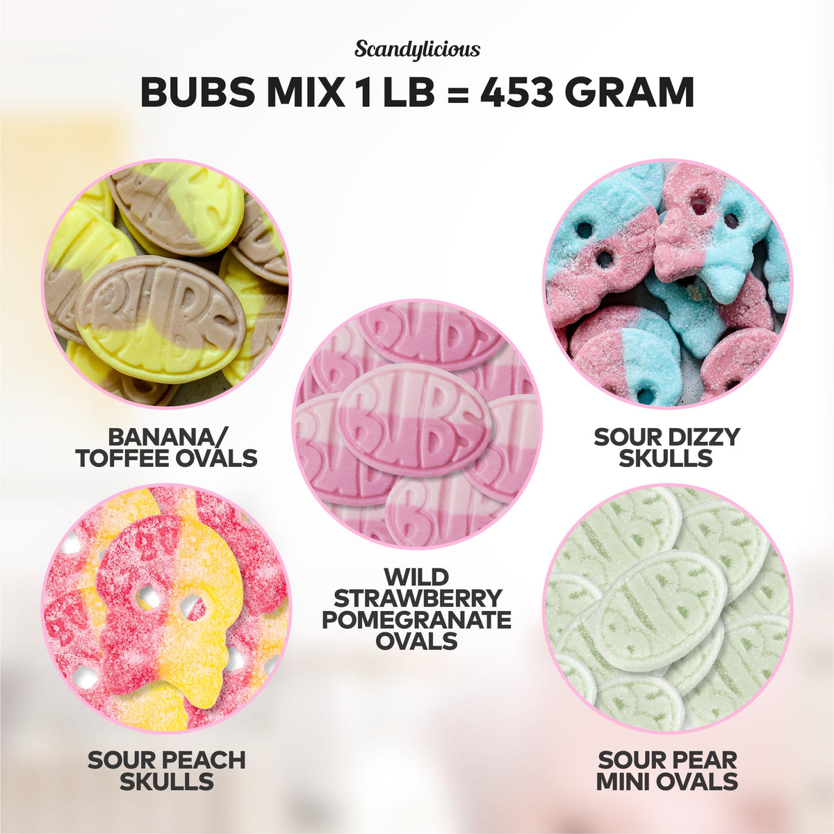 Scandylicious Bubs Swedish Candy Mix vegan gelatin-free treats in soft chewy form