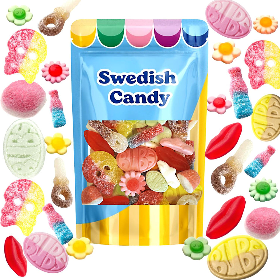 Scandylicious BUBS Swedish Candy packaged-1lb; ideal for parties and gifting.