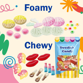 Scandylicious BUBS Swedish Candy soft-chewy texture; indulgent mouthfeel for dessert platters.