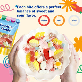 Scandylicious BUBS Swedish Candy sugar-dusted bites; ideal for candy buffets.