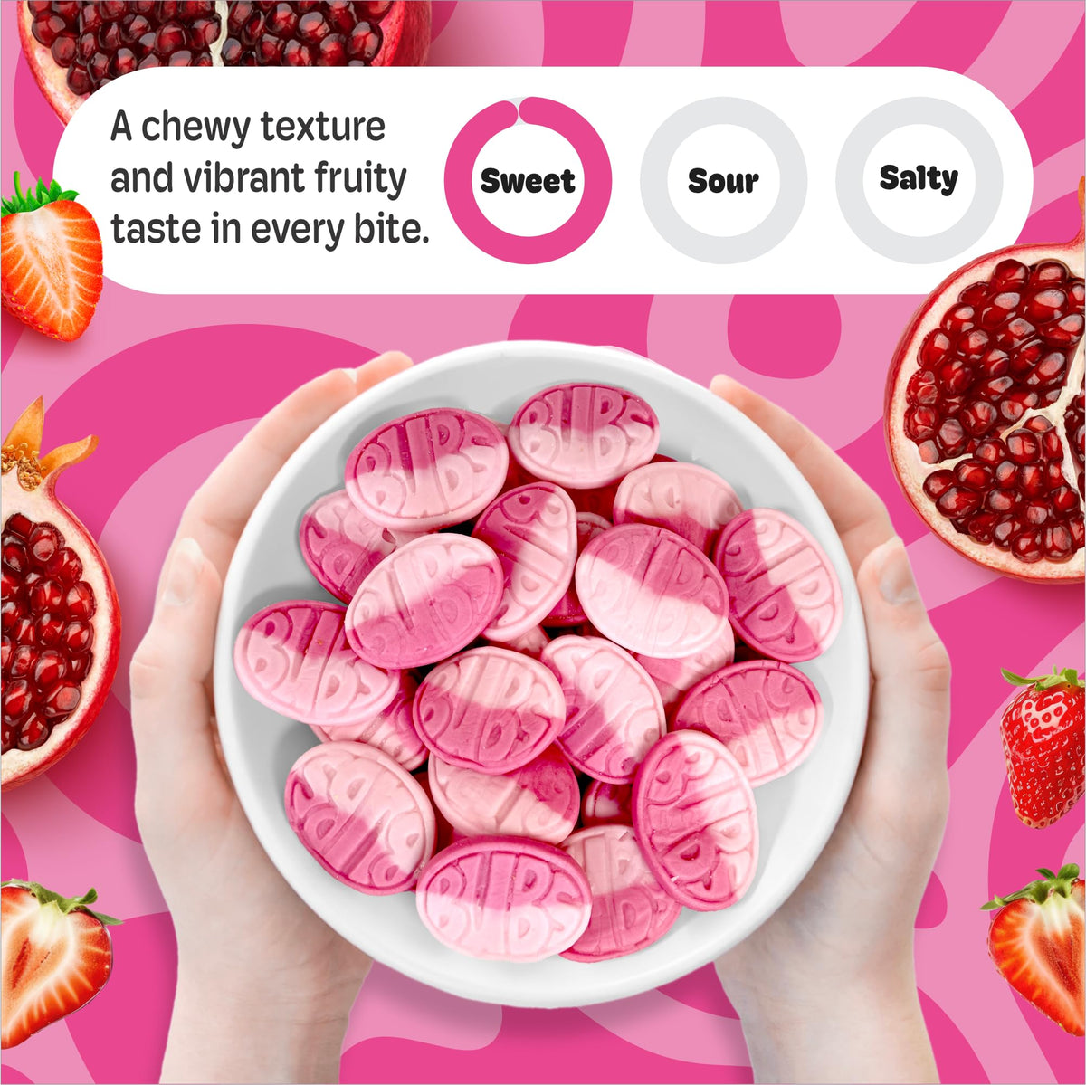 Scandylicious Bubs oval gift-ready packaging for candy lovers.