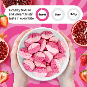 Scandylicious Bubs oval gift-ready packaging for candy lovers.
