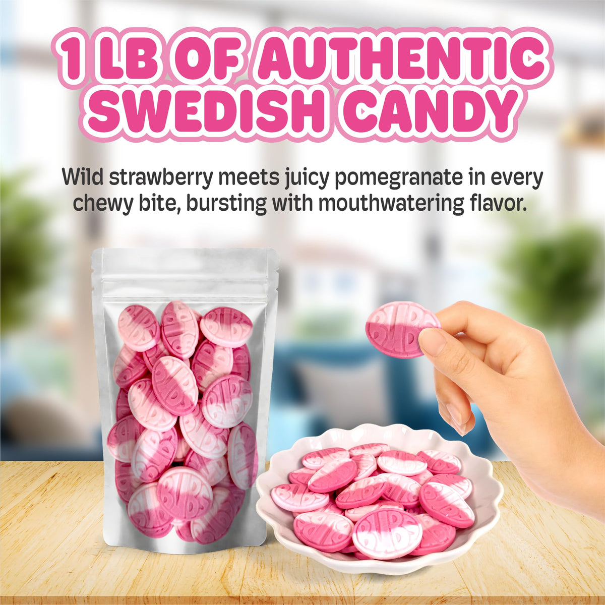 Scandylicious Bubs oval ingredients label highlights vegan and gluten-free.