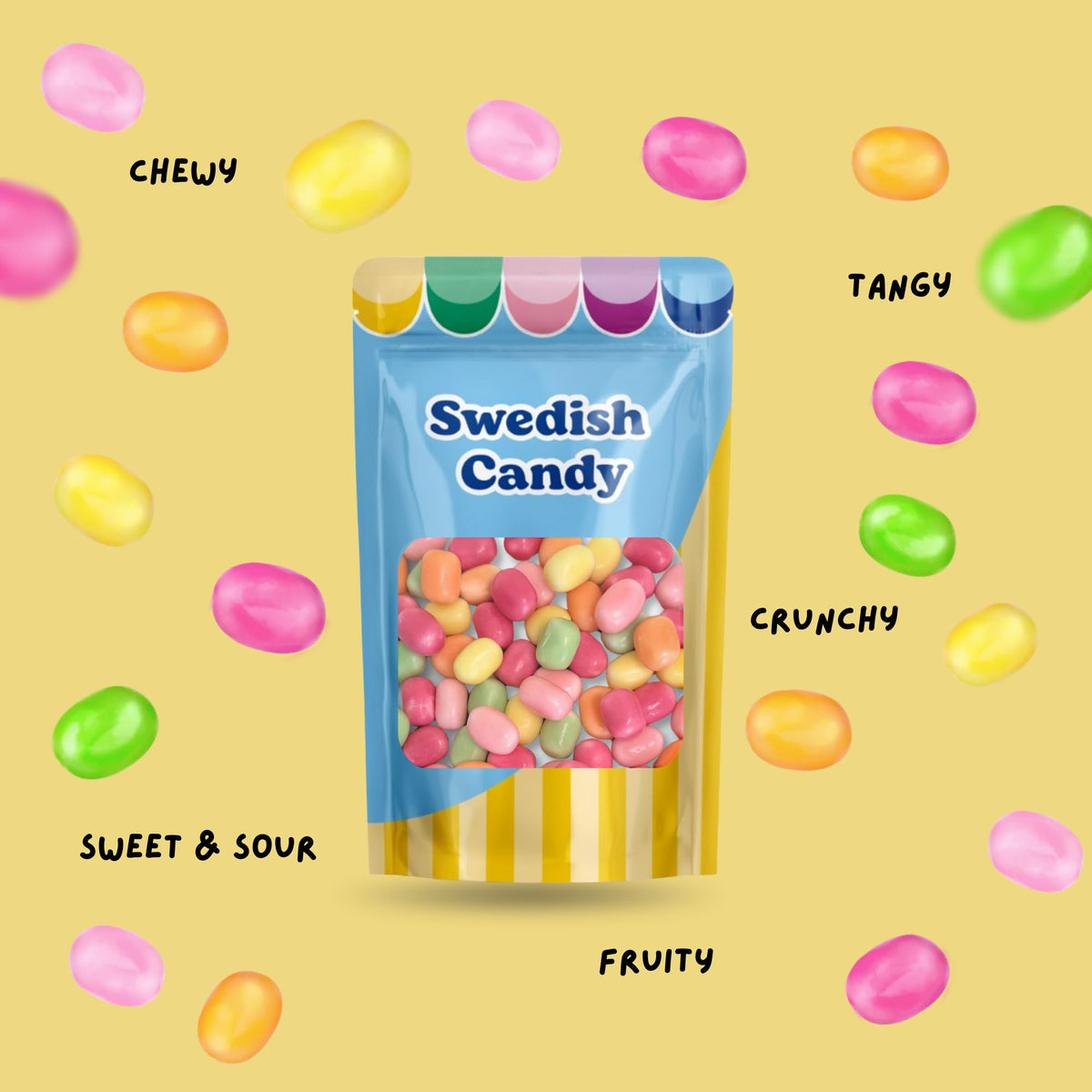 Scandylicious Kastanjer Kracher colorful pieces arranged for a bright candy bowl.