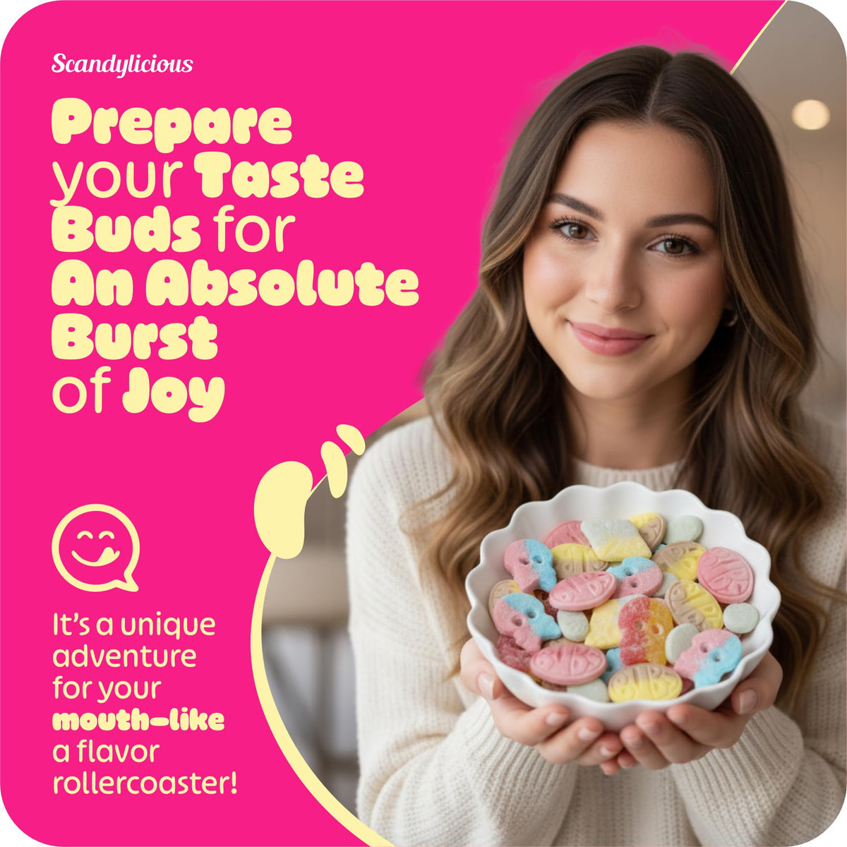 Scandylicious resealable pack keeps freshness for on-the-go enjoyment.