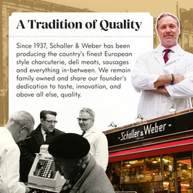 Schaller & Weber Landjäger on a trail setup showing convenient 10-ounce portion