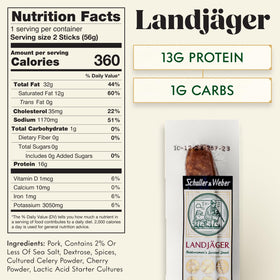 Landjäger sliced serving on a camping trip showing Alpine-style taste from Schaller & Weber
