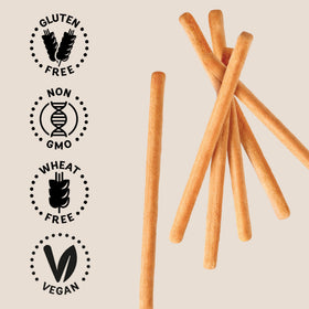 Schär gluten-free breadsticks packaging close-up showing convenient 3x50g format.