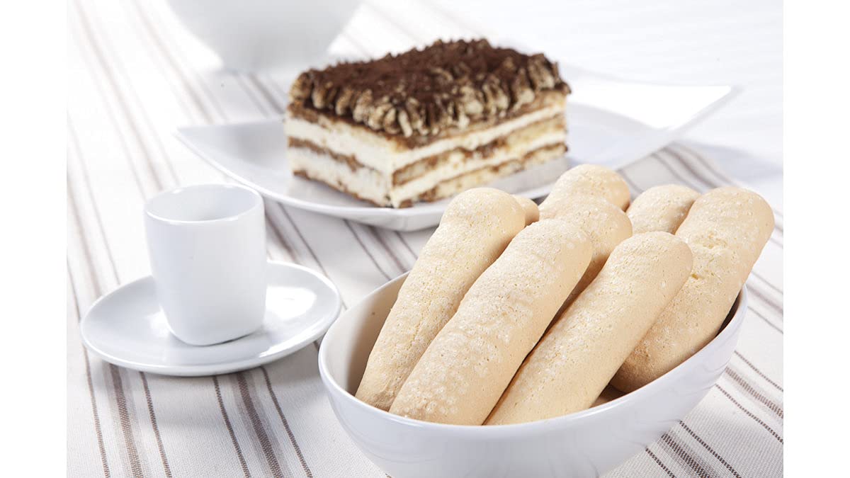 Close-up of airy texture of Schär gluten free ladyfingers.