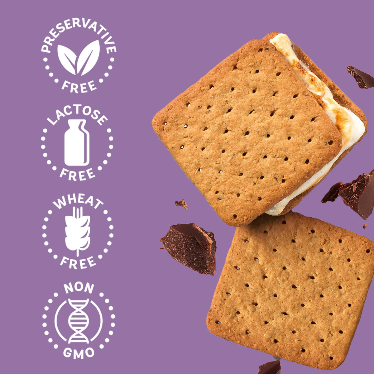 Schar Honeygram crackers packaging close-up, real honey infusion for a gentle sweetness