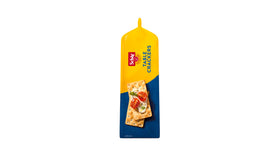 Schar Original Table Crackers six-pack box, ideal for on-the-go snacking.