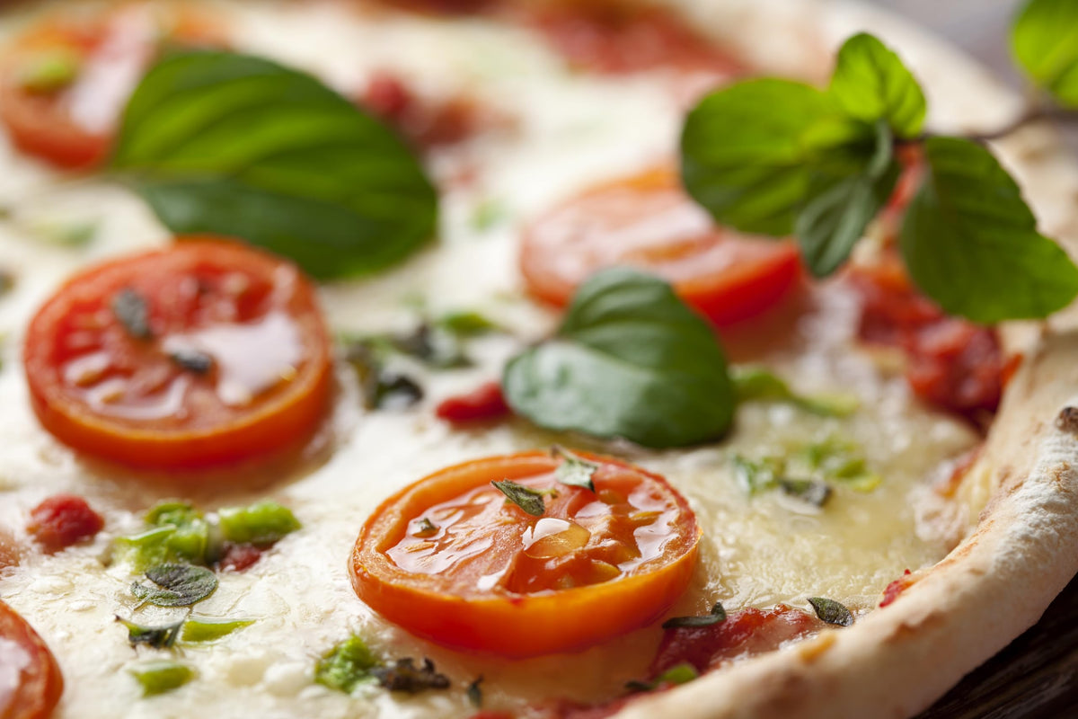 Pre-baked crust close-up showing crisp edges for quick pizzas.