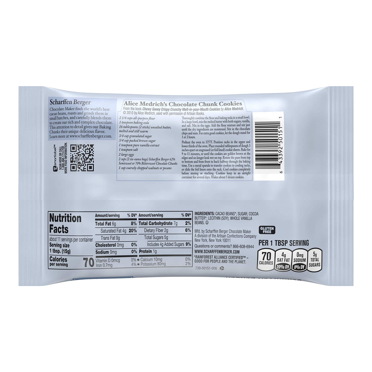Scharffen Berger artisan dark chocolate chunks melt smoothly for fondue and toppings.