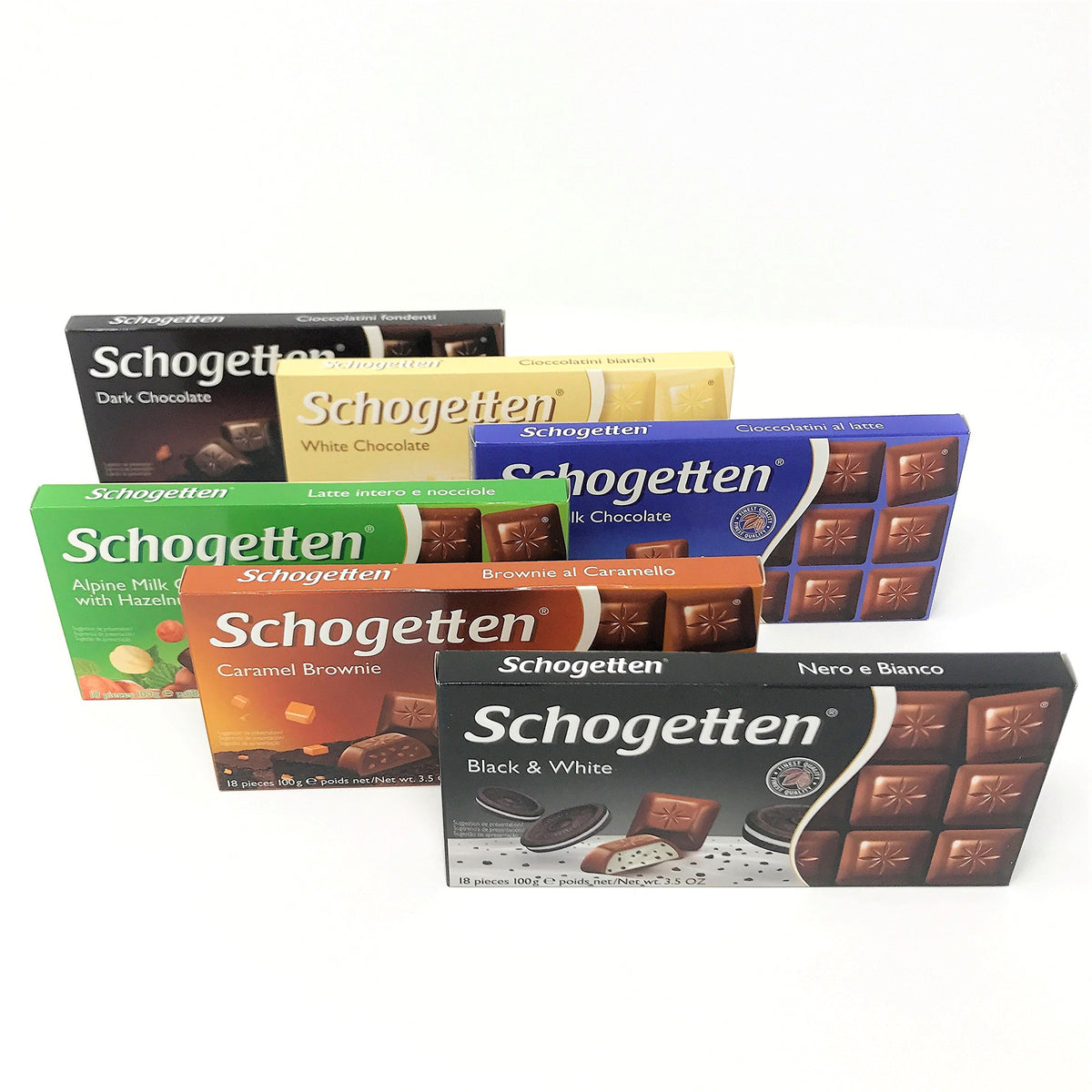 Schogetten Alpine Milk close-up; creamy texture, everyday treat.