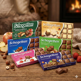 Schogetten wrapped chocolates close-up highlights freshness and premium packaging