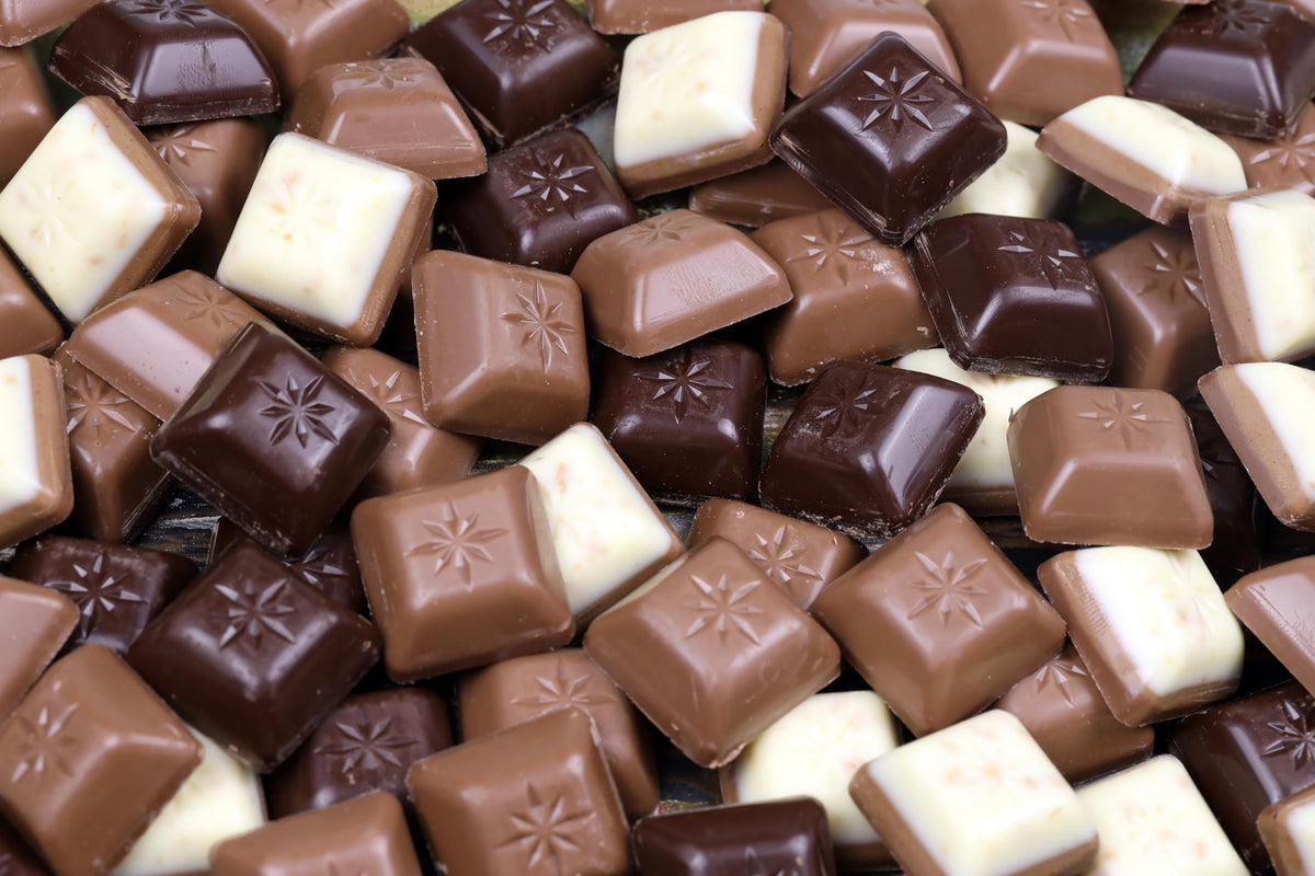 Schogetten dark chocolate close-up; rich cocoa for chocolate lovers.