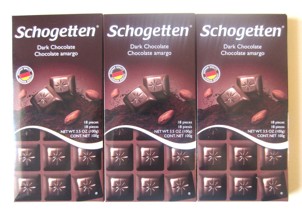 Schogetten German dark chocolate pack of six bars for sharing and tasting pleasure