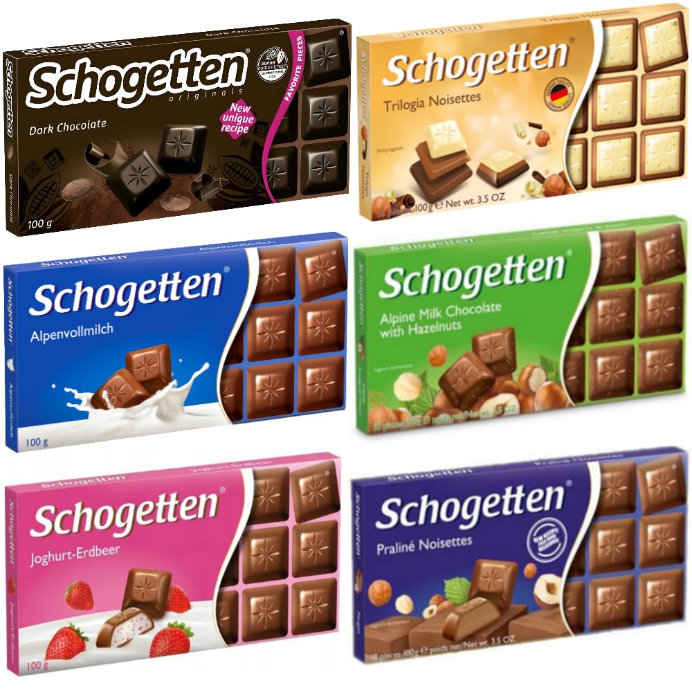 Schogetten milk chocolate piece close-up reveals silky melt and creaminess