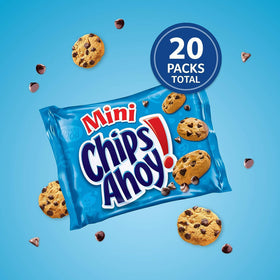 Chips Ahoy mini cookies in bulk 20-pack, convenient sharing option.