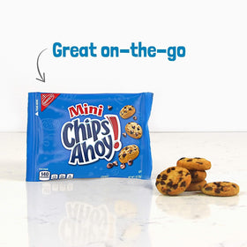 Kosher-certified Chips Ahoy mini cookies for versatile snacking.