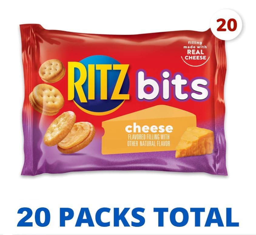 Ritz Bits cheddar filling close-up showing crispy crackers with creamy cheese