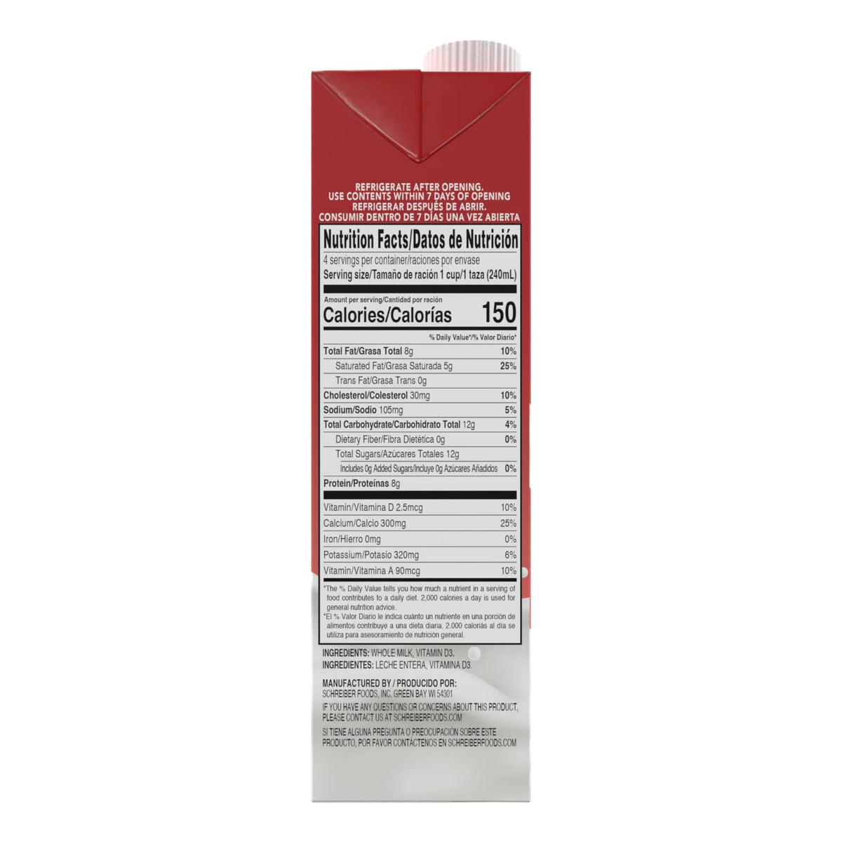 Schreiber milk protein support for daily nutrition, ready to pour.