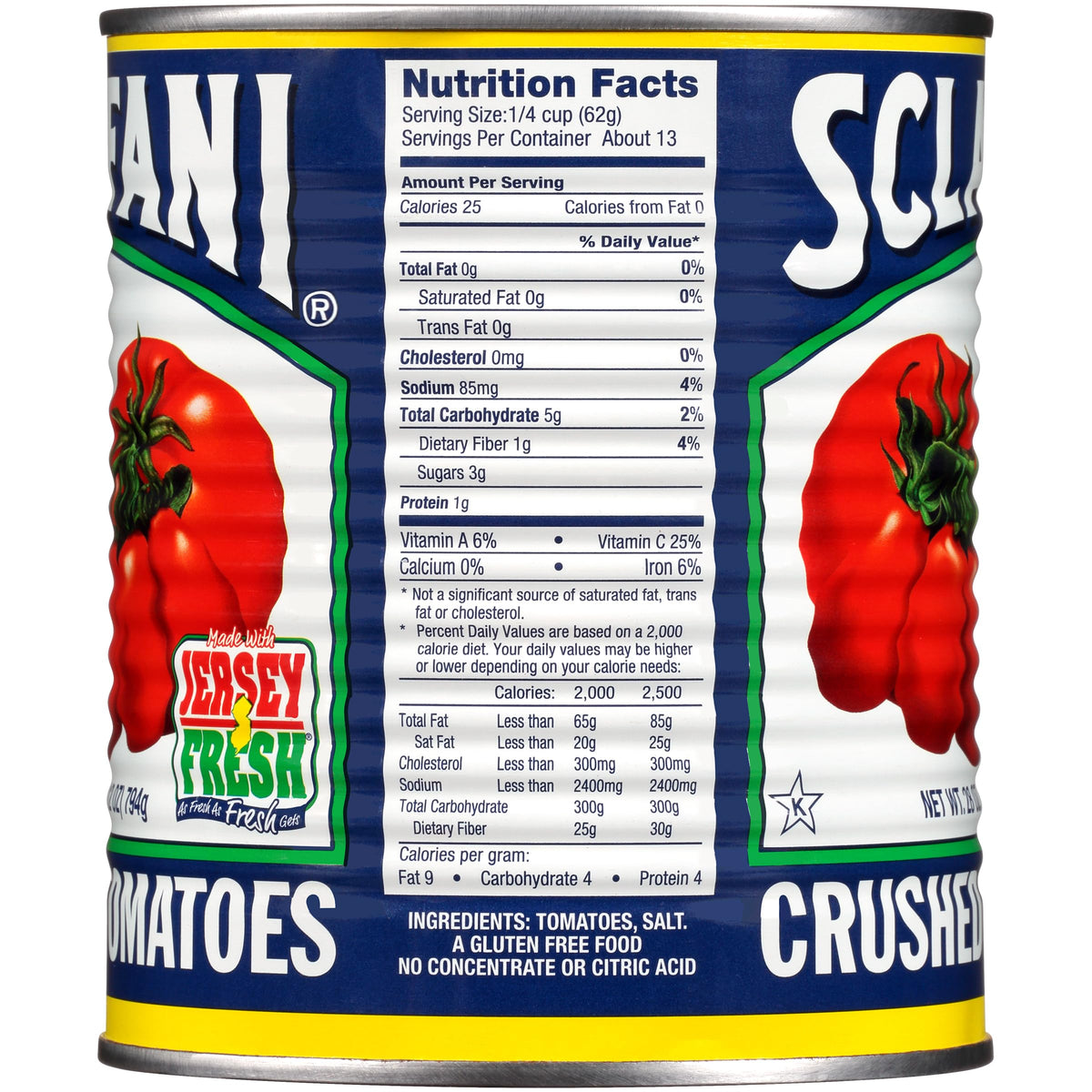 Sclafani crushed tomatoes texture closeup emphasizes chunky yet smooth sauce base