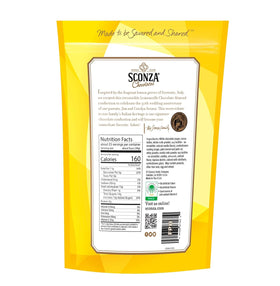 Sconza Lemoncello almonds large pouch opened zip for freshness