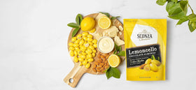 Sconza Lemoncello almonds large pouch packaging display idea