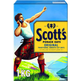 Scott's Porage Oats steaming bowl ready to serve a warm breakfast.