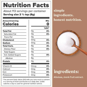 Scotty's Everyday zero-calorie sweetener bottle blends allulose and monk fruit for versatile sweetness.